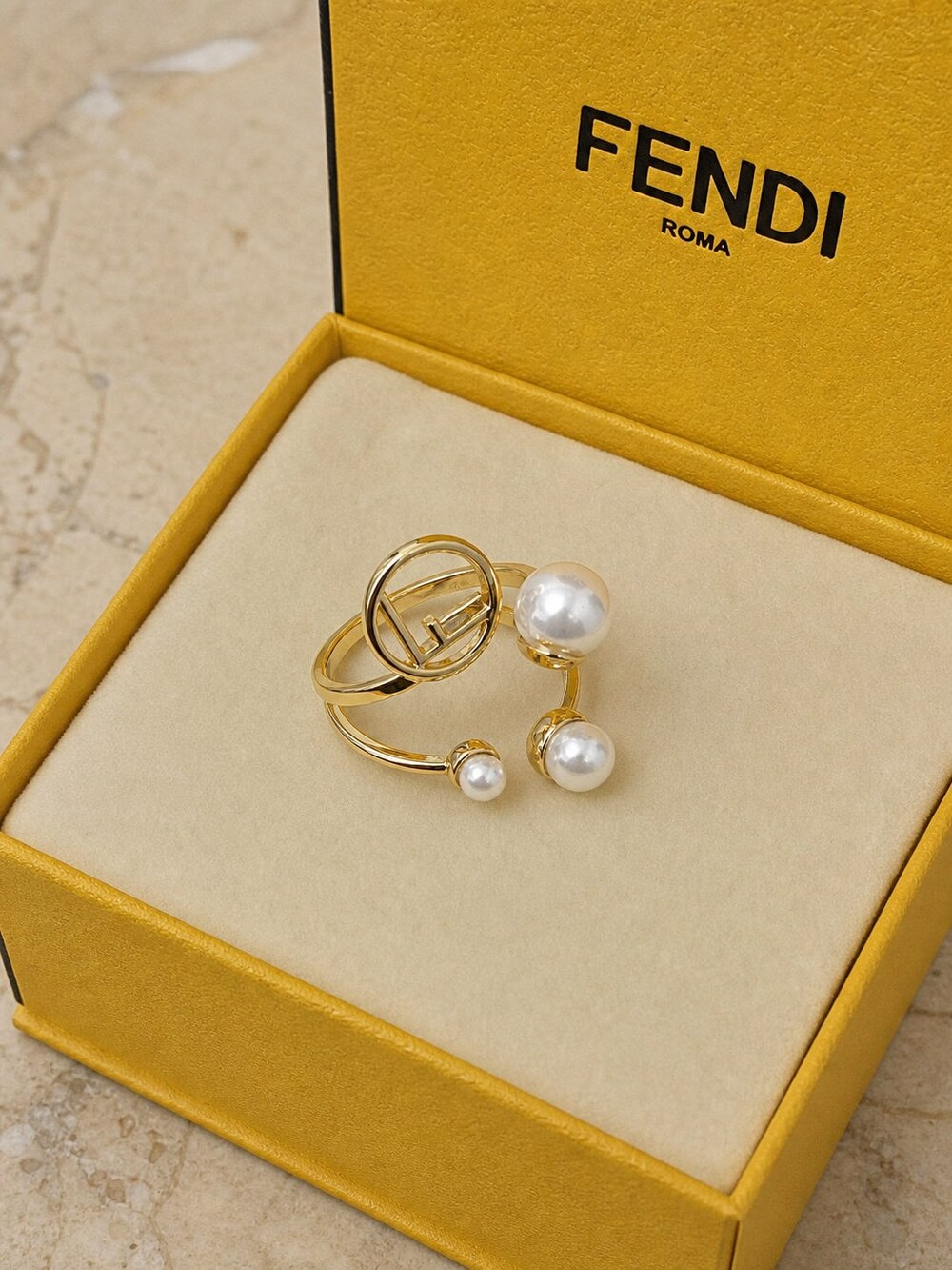 Fendi Modern Designer Ring Style 3 | New with Box - Picture 4 of 9